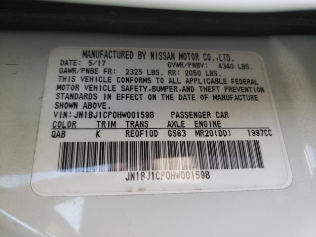 Photo 9 VIN: JN1BJ1CP0HW001598 - NISSAN ROGUE SPOR 