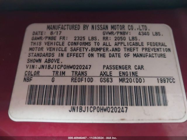 Photo 8 VIN: JN1BJ1CP0HW020247 - NISSAN ROGUE SPORT 