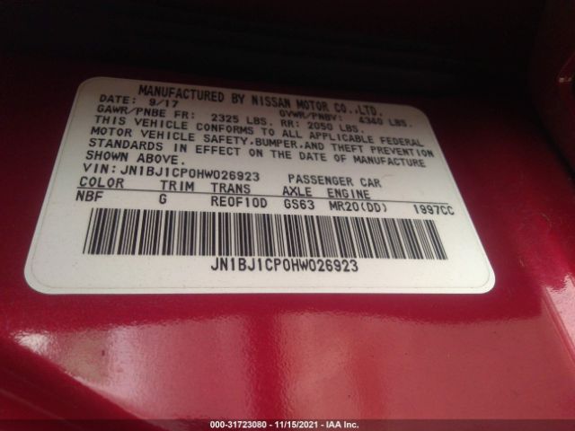 Photo 8 VIN: JN1BJ1CP0HW026923 - NISSAN ROGUE SPORT 