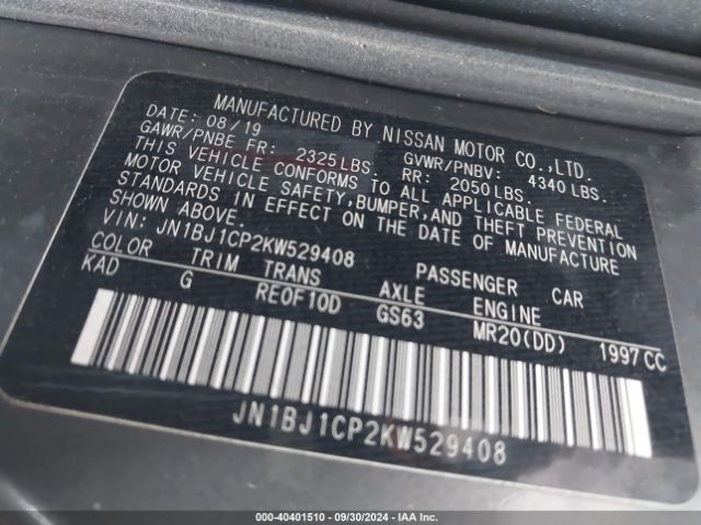 Photo 8 VIN: JN1BJ1CP2KW529408 - NISSAN ROGUE SPORT 