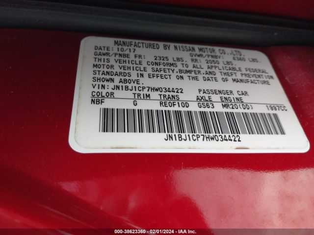 Photo 8 VIN: JN1BJ1CP7HW034422 - NISSAN ROGUE SPORT 