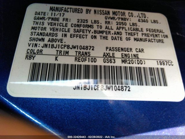 Photo 8 VIN: JN1BJ1CP8JW104872 - NISSAN ROGUE SPORT 