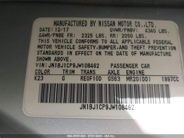 Photo 8 VIN: JN1BJ1CP9JW108462 - NISSAN ROGUE SPORT 