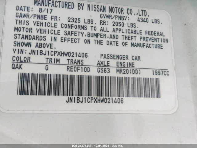 Photo 8 VIN: JN1BJ1CPXHW021406 - NISSAN ROGUE SPORT 