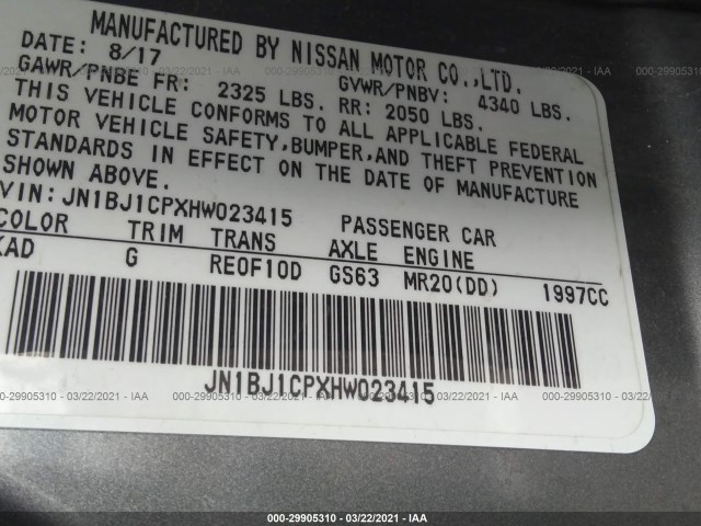 Photo 8 VIN: JN1BJ1CPXHW023415 - NISSAN ROGUE SPORT 