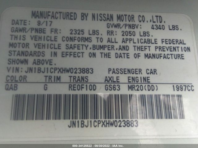 Photo 8 VIN: JN1BJ1CPXHW023883 - NISSAN ROGUE SPORT 