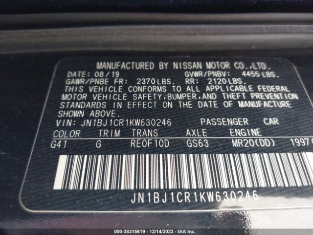 Photo 8 VIN: JN1BJ1CR1KW630246 - NISSAN ROGUE SPORT 