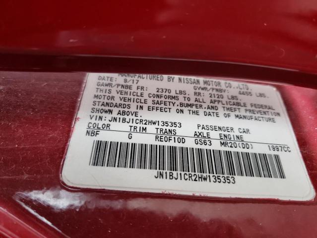 Photo 9 VIN: JN1BJ1CR2HW135353 - NISSAN ROGUE SPOR 