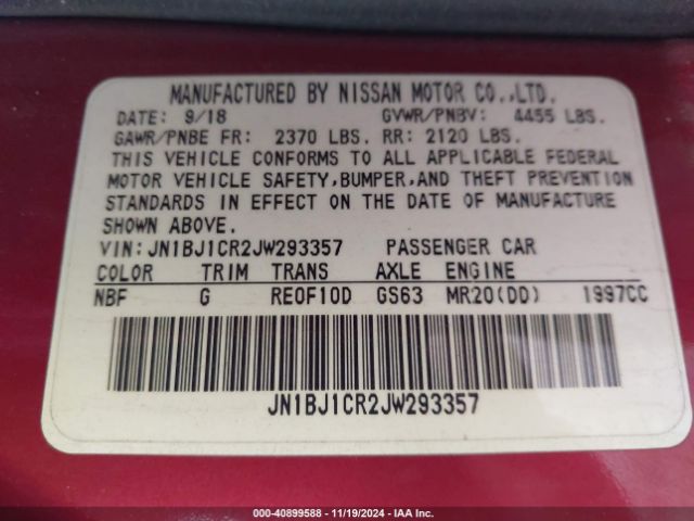 Photo 8 VIN: JN1BJ1CR2JW293357 - NISSAN ROGUE SPORT 