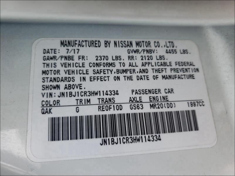 Photo 9 VIN: JN1BJ1CR3HW114334 - NISSAN ROGUE 