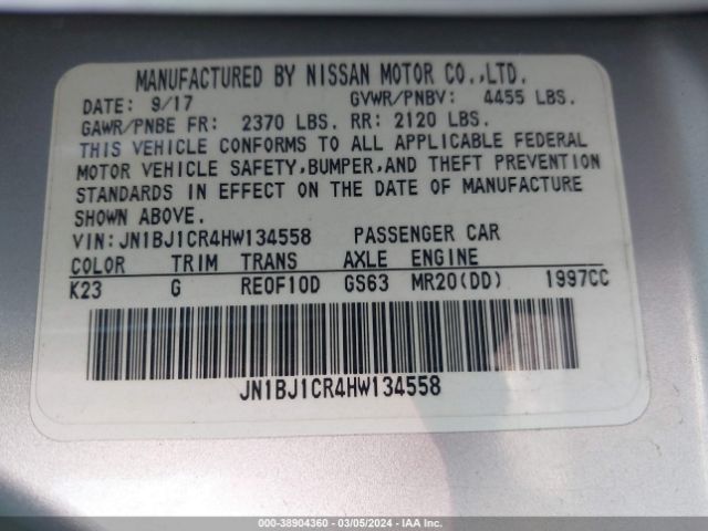 Photo 8 VIN: JN1BJ1CR4HW134558 - NISSAN ROGUE SPORT 