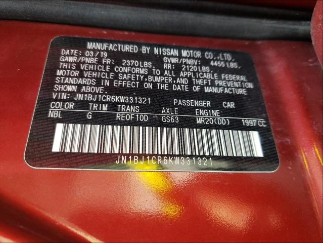 Photo 9 VIN: JN1BJ1CR6KW331321 - NISSAN ROGUE SPOR 