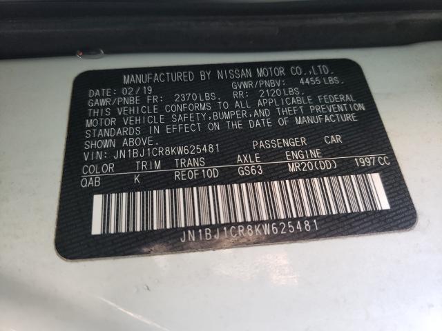 Photo 9 VIN: JN1BJ1CR8KW625481 - NISSAN ROGUE SPOR 