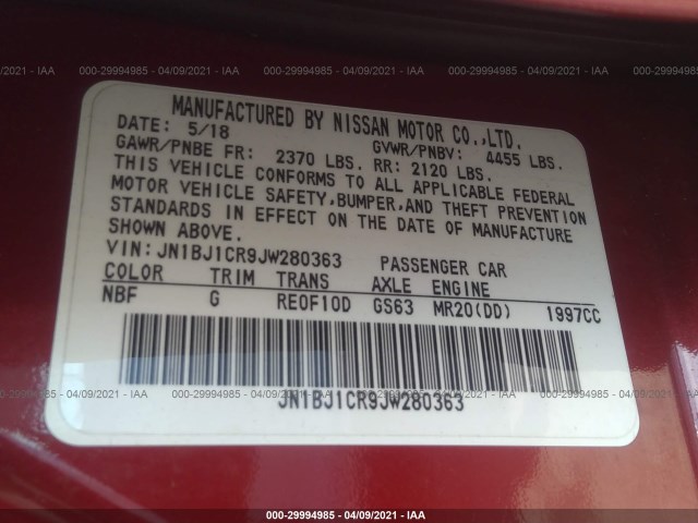 Photo 8 VIN: JN1BJ1CR9JW280363 - NISSAN ROGUE 