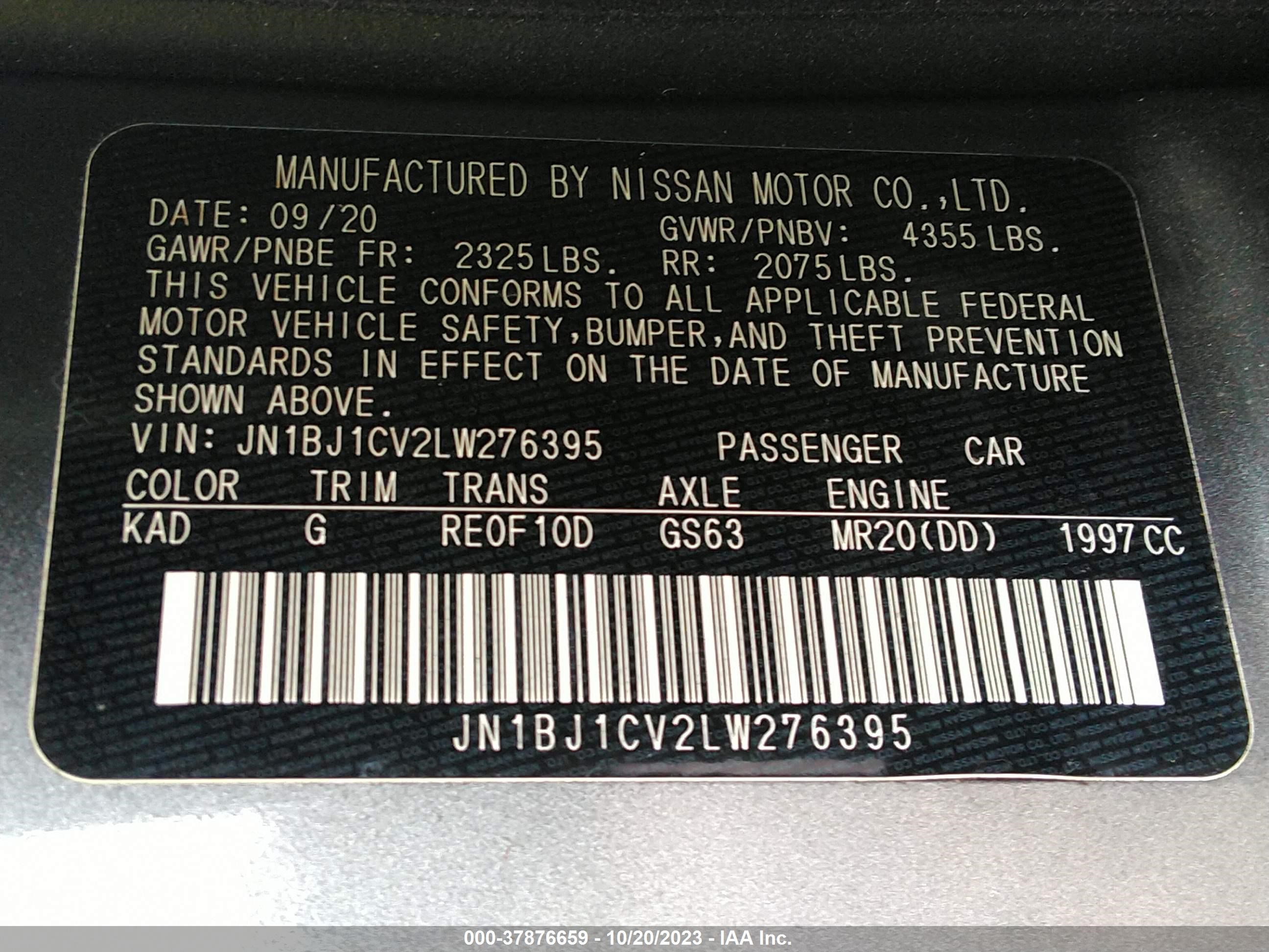 Photo 8 VIN: JN1BJ1CV2LW276395 - NISSAN ROGUE 