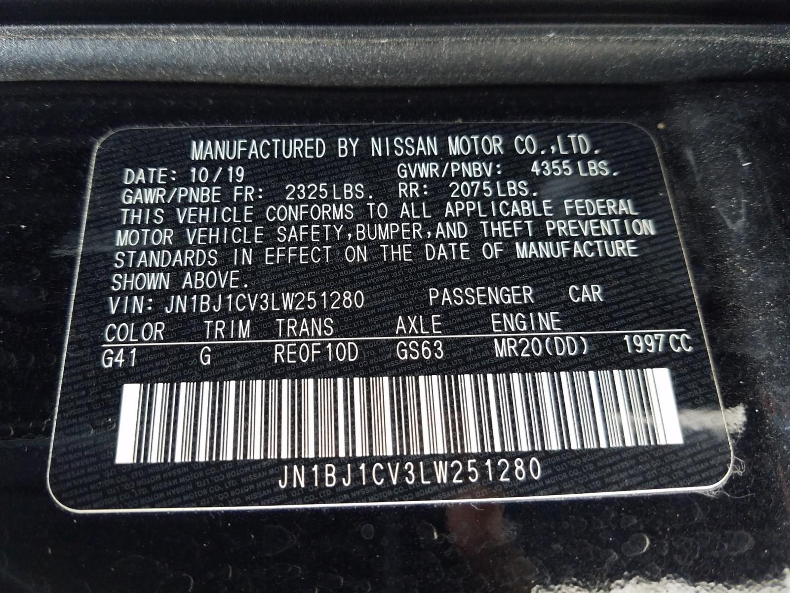 Photo 9 VIN: JN1BJ1CV3LW251280 - NISSAN ROGUE SPOR 