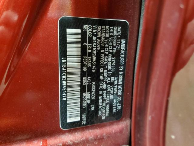 Photo 11 VIN: JN1BJ1CW2MW451478 - NISSAN ROGUE 