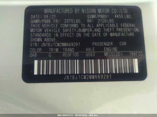 Photo 8 VIN: JN1BJ1CW2MW669291 - NISSAN ROGUE SPORT 