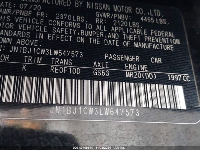 Photo 8 VIN: JN1BJ1CW3LW647573 - NISSAN ROGUE SPORT 