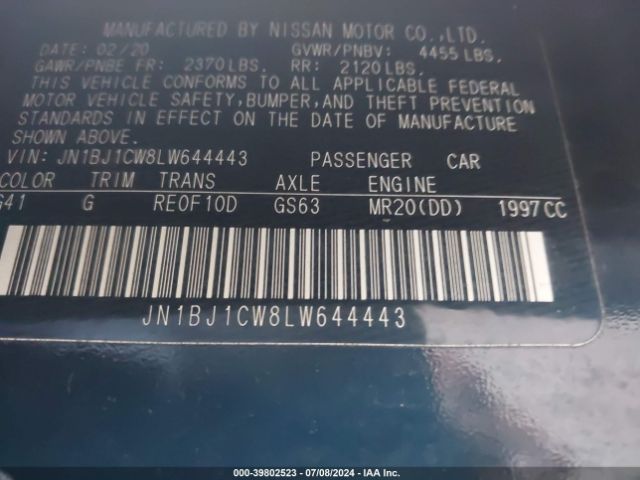 Photo 8 VIN: JN1BJ1CW8LW644443 - NISSAN ROGUE SPORT 