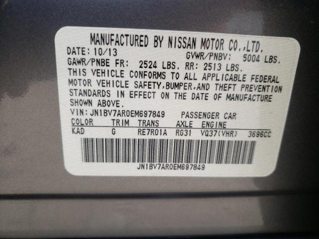 Photo 9 VIN: JN1BV7AR0EM697849 - INFINITI Q50 BASE 