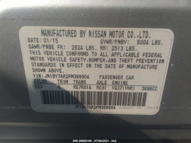 Photo 8 VIN: JN1BV7AR2FM399904 - INFINITI Q50 