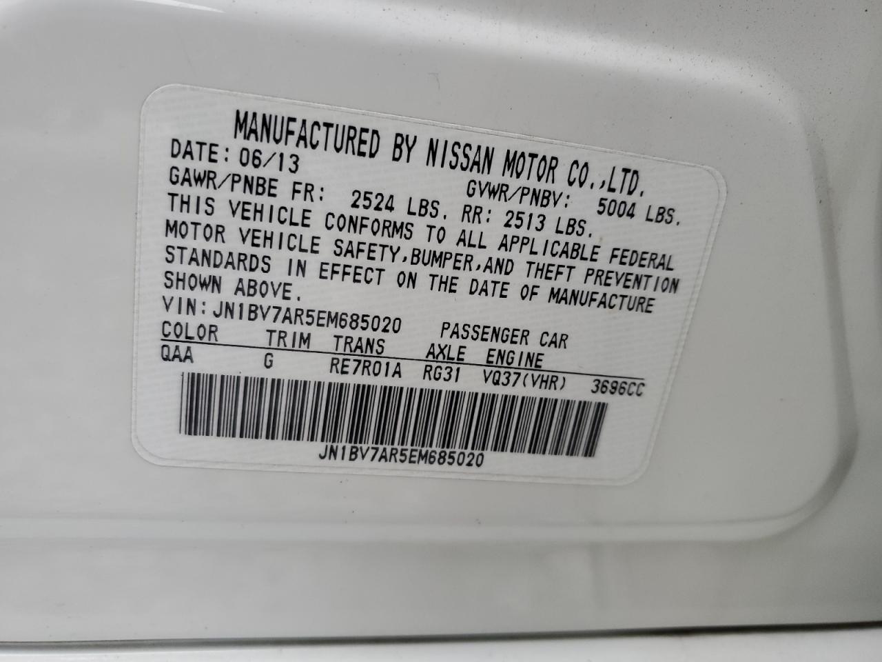 Photo 12 VIN: JN1BV7AR5EM685020 - INFINITI Q50 