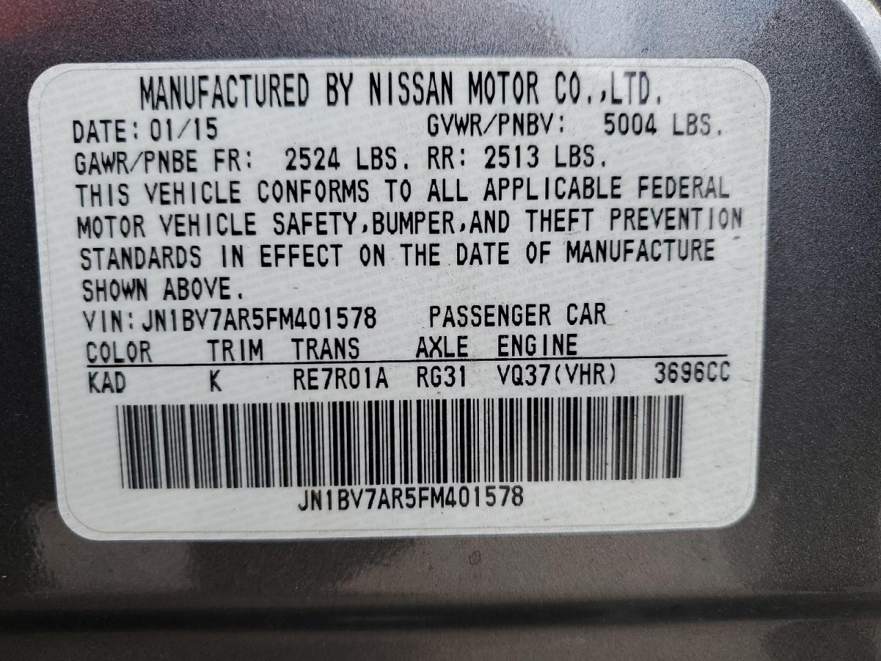 Photo 11 VIN: JN1BV7AR5FM401578 - INFINITI Q50 