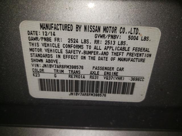 Photo 9 VIN: JN1BV7AR6FM398576 - INFINITI Q50 BASE 