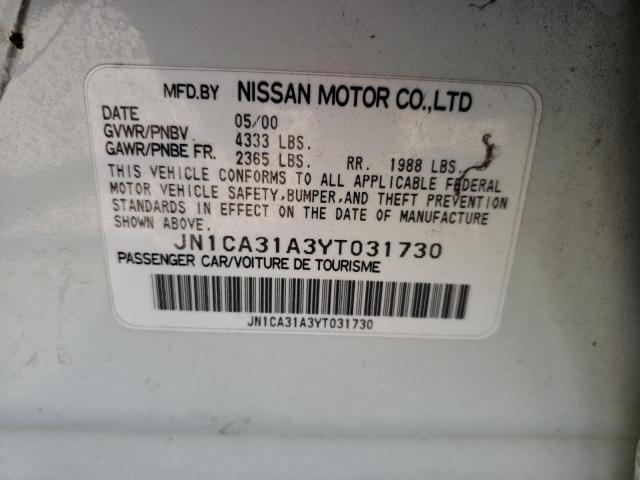 Photo 12 VIN: JN1CA31A3YT031730 - NISSAN MAXIMA GLE 