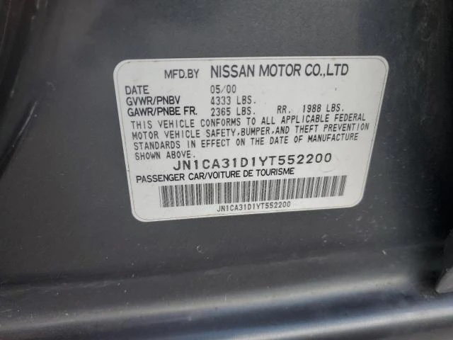 Photo 11 VIN: JN1CA31D1YT552200 - NISSAN MAXIMA GLE 