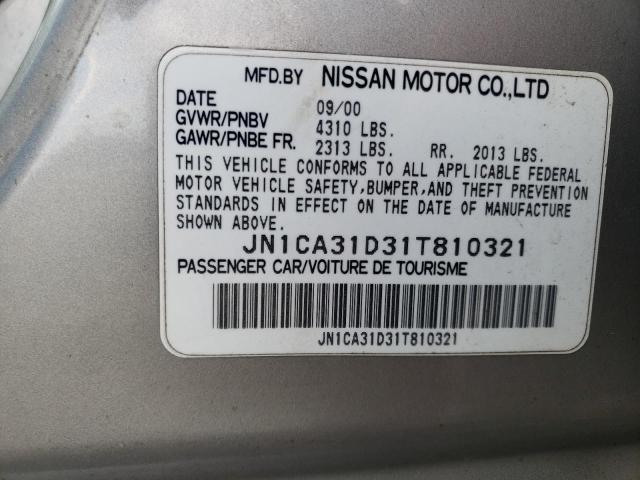 Photo 12 VIN: JN1CA31D31T810321 - NISSAN MAXIMA 