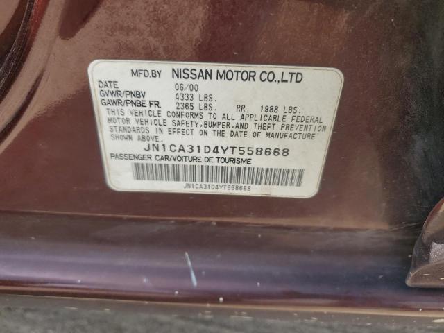 Photo 11 VIN: JN1CA31D4YT558668 - NISSAN MAXIMA GLE 