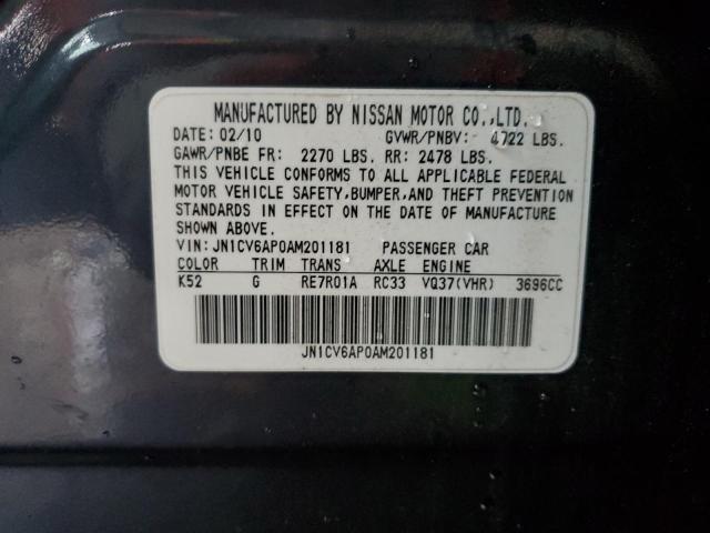 Photo 11 VIN: JN1CV6AP0AM201181 - INFINITI G37 BASE 