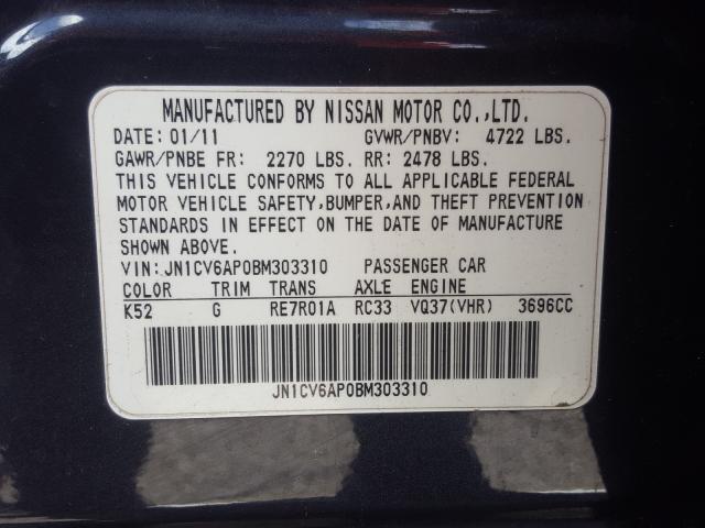 Photo 9 VIN: JN1CV6AP0BM303310 - INFINITI G37 BASE 