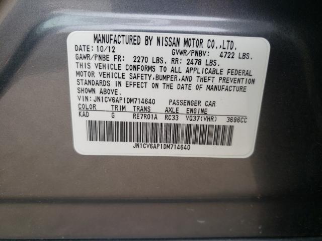 Photo 9 VIN: JN1CV6AP1DM714640 - INFINITI G37 BASE 