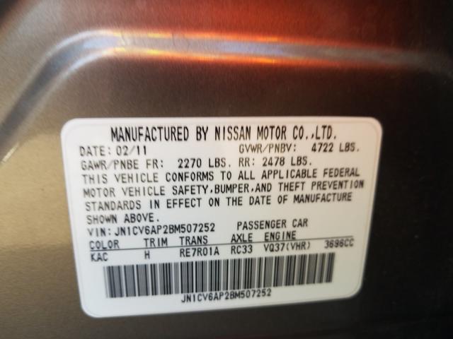 Photo 9 VIN: JN1CV6AP2BM507252 - INFINITI G37 BASE 