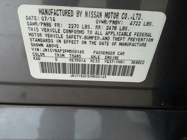 Photo 9 VIN: JN1CV6AP2FM500145 - INFINITI Q40 