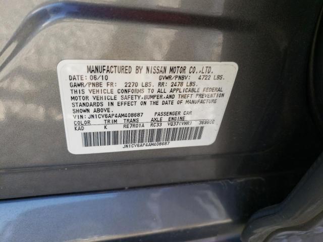 Photo 9 VIN: JN1CV6AP4AM408687 - INFINITI G37 BASE 