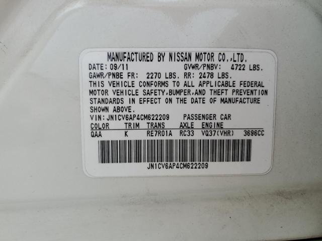 Photo 12 VIN: JN1CV6AP4CM622209 - INFINITI G37 BASE 