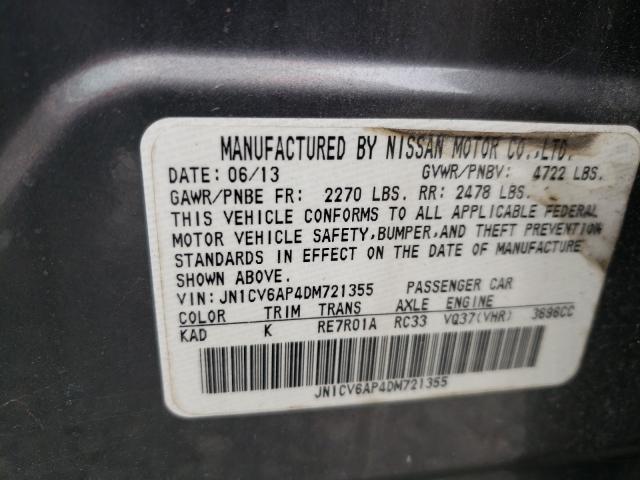 Photo 9 VIN: JN1CV6AP4DM721355 - INFINITI G37 BASE 