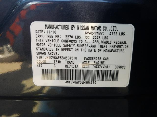 Photo 9 VIN: JN1CV6AP5BM504510 - INFINITI G37 BASE 