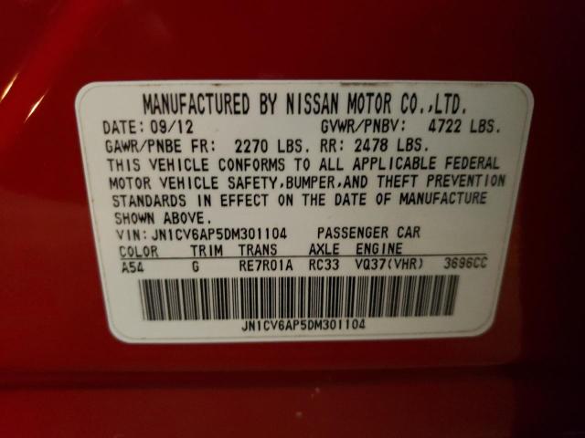 Photo 12 VIN: JN1CV6AP5DM301104 - INFINITI G37 SEDAN 