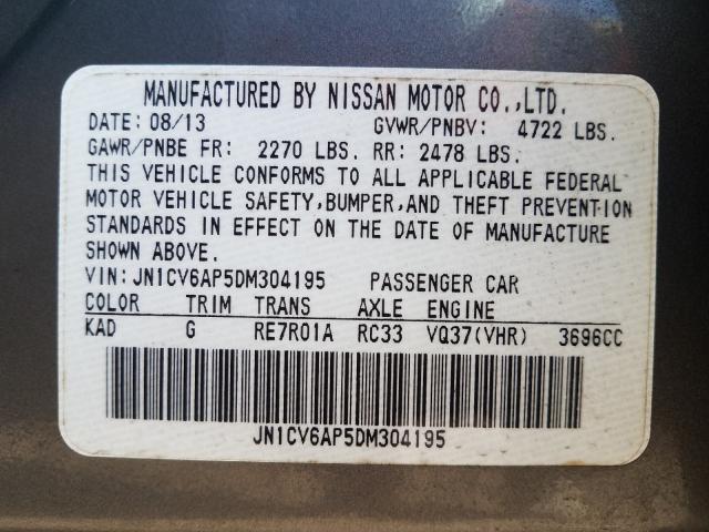 Photo 9 VIN: JN1CV6AP5DM304195 - INFINITI G37 BASE 