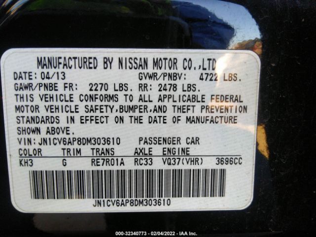 Photo 8 VIN: JN1CV6AP8DM303610 - INFINITI G37 BASE 