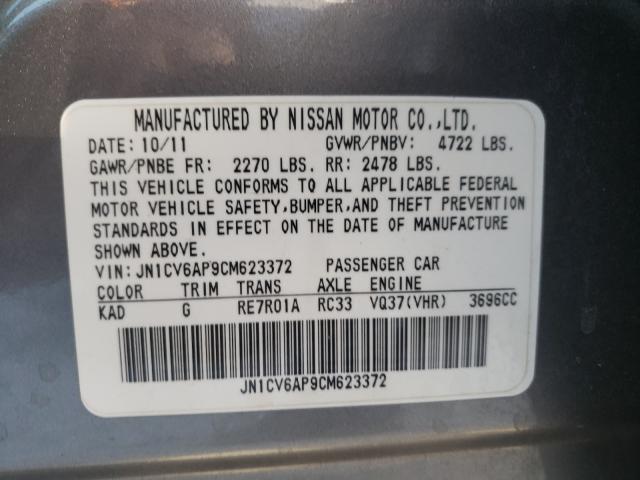 Photo 9 VIN: JN1CV6AP9CM623372 - INFINITI G37 BASE 