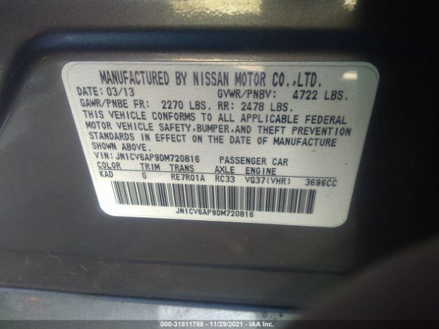 Photo 8 VIN: JN1CV6AP9DM720816 - INFINITI G37 SEDAN 