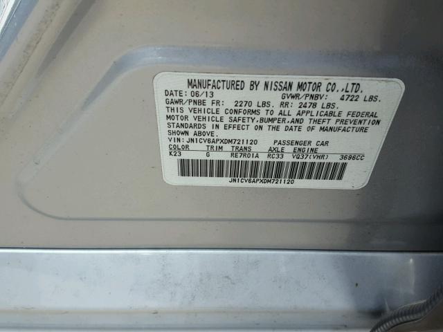 Photo 9 VIN: JN1CV6APXDM721120 - INFINITI G37 BASE 