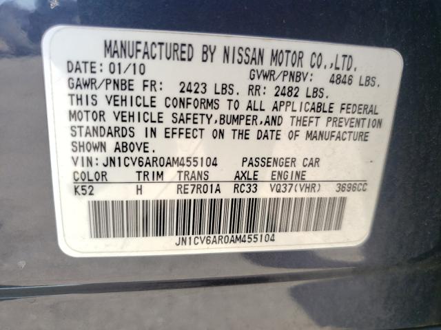 Photo 9 VIN: JN1CV6AR0AM455104 - INFINITI G37 