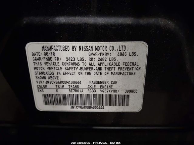 Photo 8 VIN: JN1CV6AR0BM400444 - INFINITI G37X 